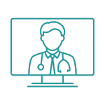 ícone de médico e computador